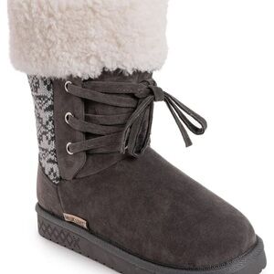 Muk Luks Women's Melba Faux Fur Lined Lace up Bootie